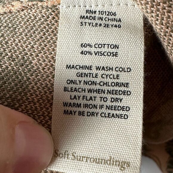 Soft Surroundings Sweater Woman’s M Desert Rose Peach Dreams Open Front - Picture 5 of 5